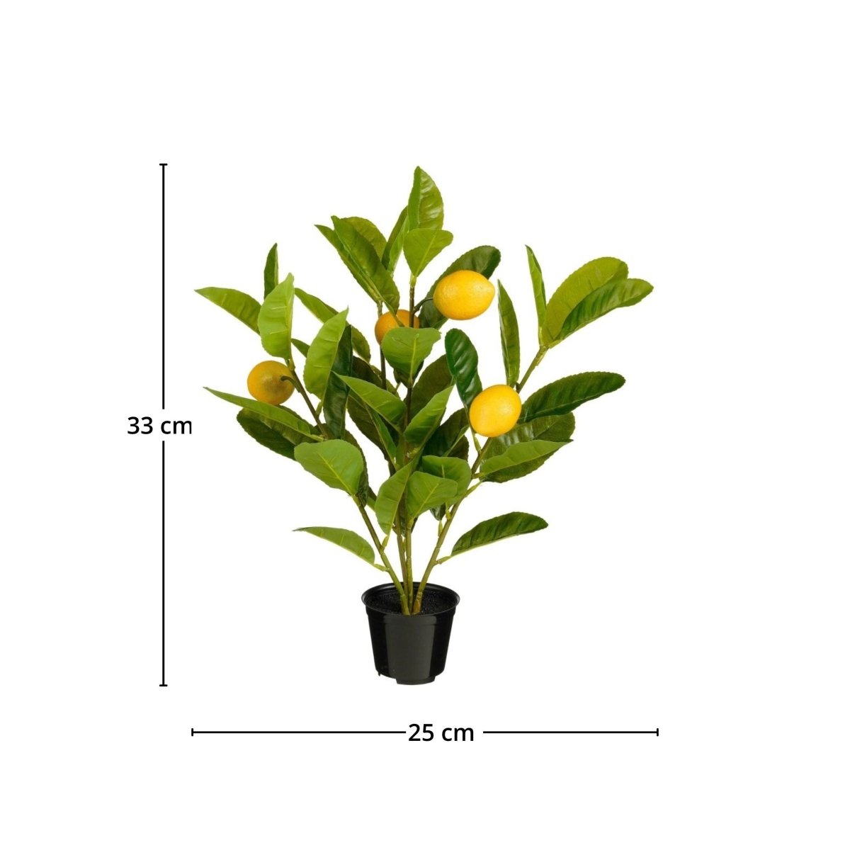 Sitrontre kunstig grønn med sitroner og potte 33 x 25 cm - Lindas Dekor Kunstige planter