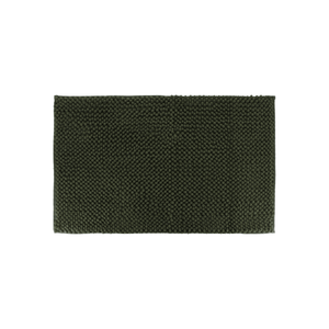 Mørkegrønn baderomsmatte i mikrofiber med kuletekstur
