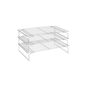 Sett med 3 stekeplater i forkrommet stål, 40 x 25 cm
