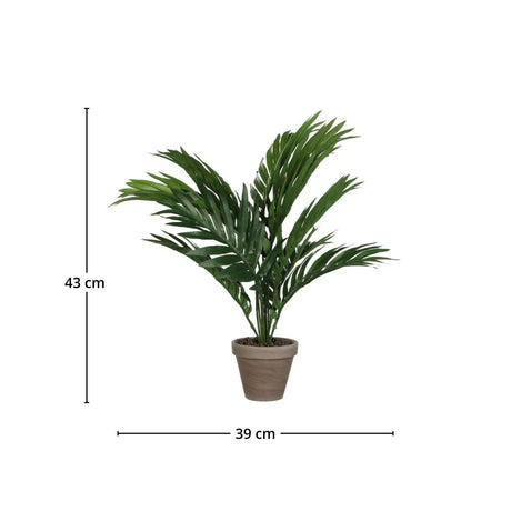 Areca palme kunstig grønn med potte 43 x 39 cm - Lindas Dekor Kunstige planter