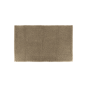 Taupe baderomsmatte i mikrofiber med kulestruktur