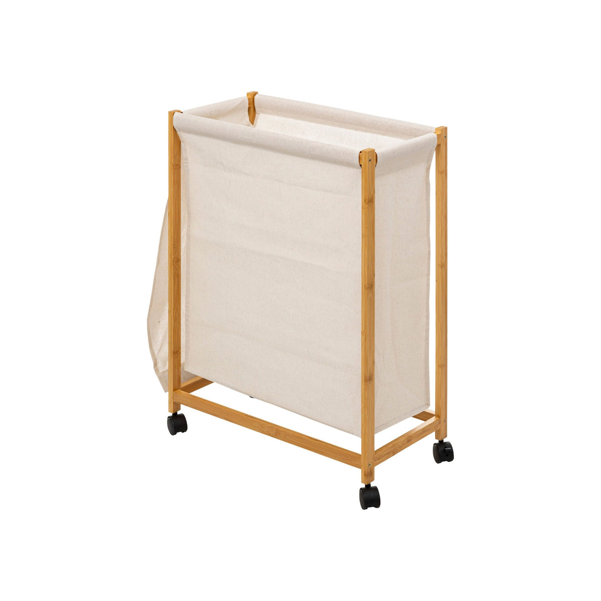 Skittentøyskurv Bambou på hjul 52 l, kurven sett forfra
