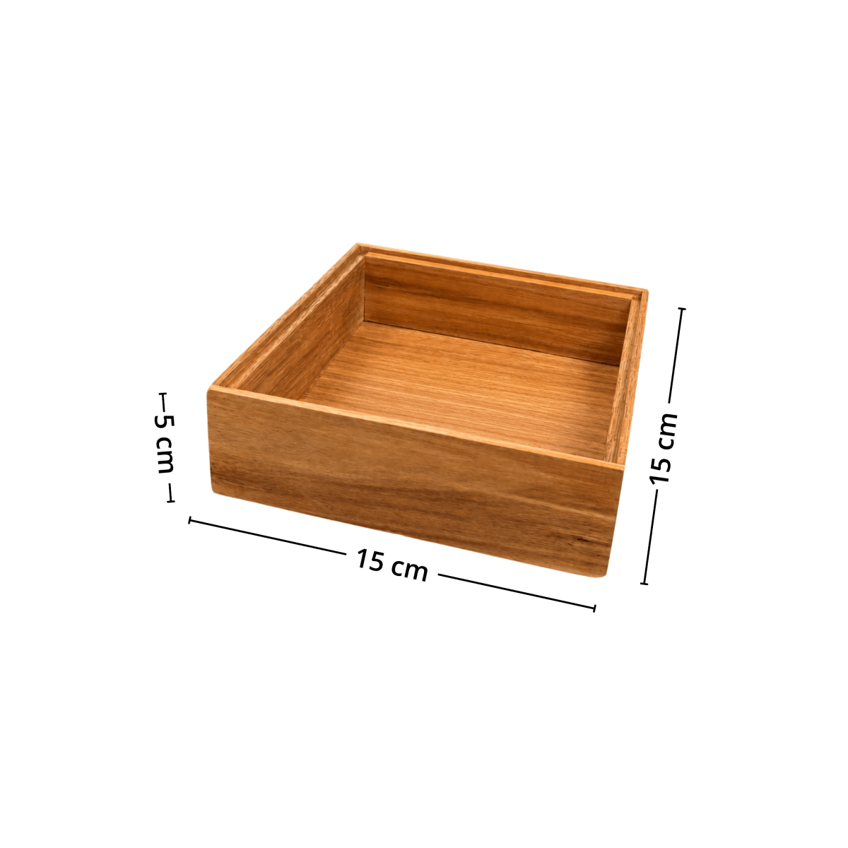Organiseringsbrett i akasietre med målene 15 x 15 x 5 cm. - Lindas Dekor 