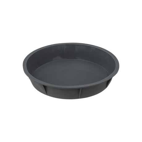 Grå rund, dyp kakeform i silikon, 24 cm