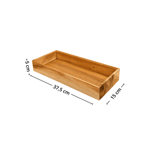 Stabelbar organiseringsbrett i tre/akasie 37,5 x 15 x 5 cm - Lindas Dekor Oppbevaringshylle