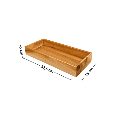 Stabelbar organiseringsbrett i tre/akasie 37,5 x 15 x 5 cm - Lindas Dekor Oppbevaringshylle