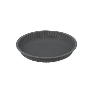 Grå paiform i silikon med riflet kant, 24 cm