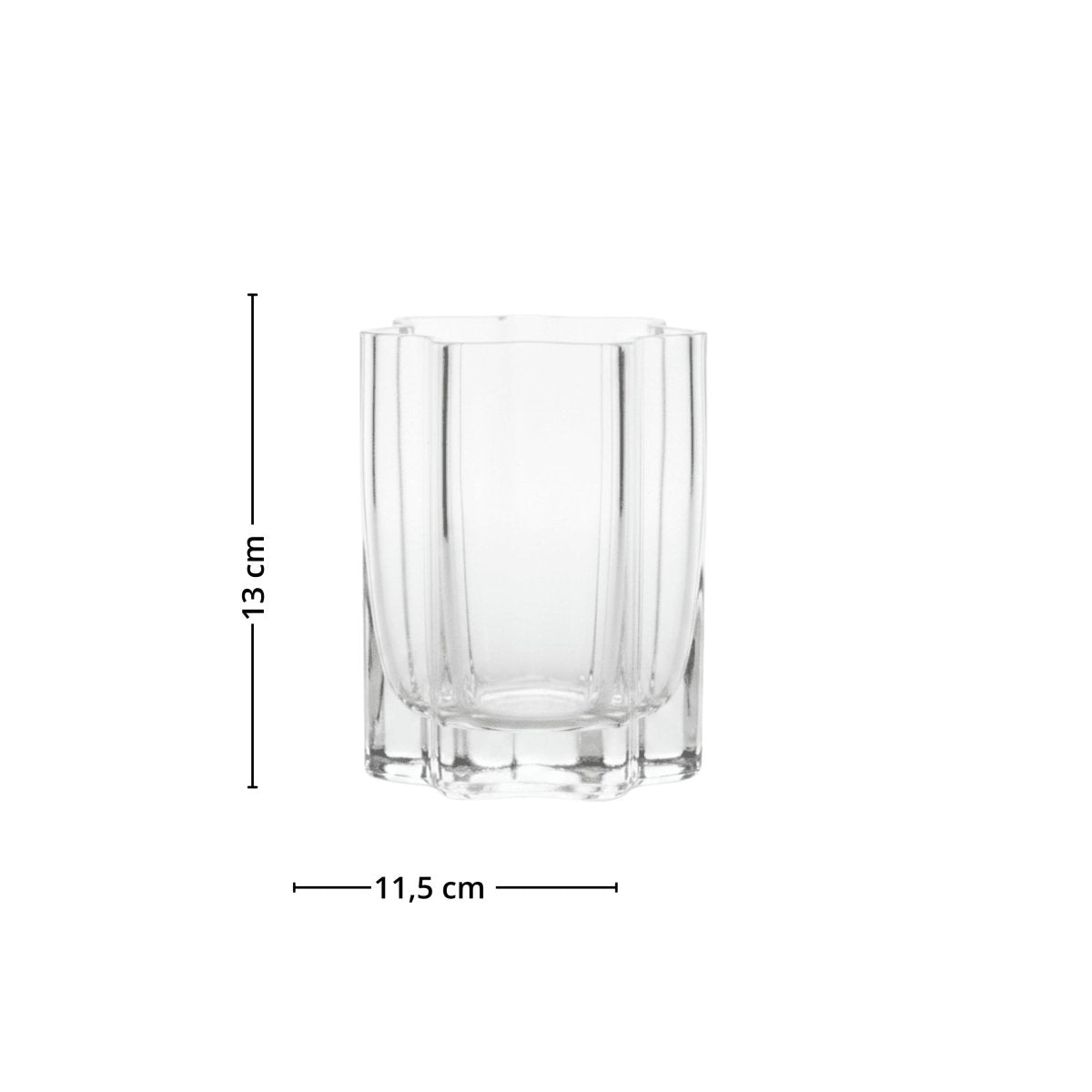 Målbilde av Filter Glass Candle lyslykt i klart glass med diameter 11,5 cm og høyde 13 cm.