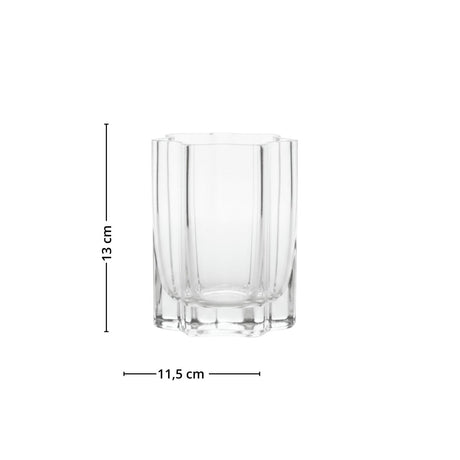 Målbilde av Filter Glass Candle lyslykt i klart glass med diameter 11,5 cm og høyde 13 cm.