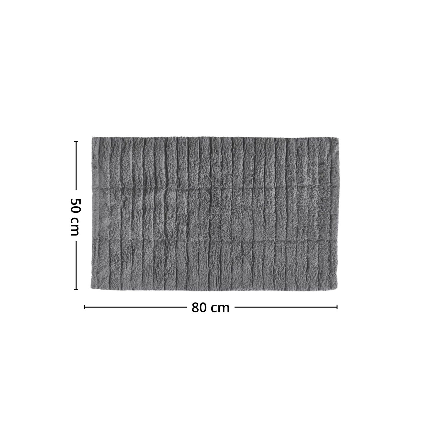 Grå baderomsmatte Tiles med mål på 80 x 50 cm. - Lindas dekor