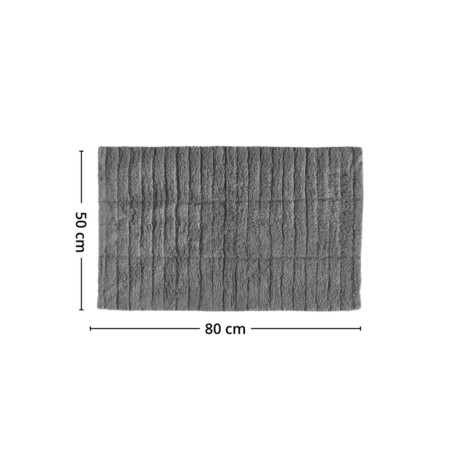 Grå baderomsmatte Tiles med mål på 80 x 50 cm. - Lindas dekor