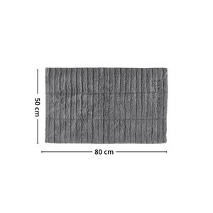 Grå baderomsmatte Tiles med mål på 80 x 50 cm. - Lindas dekor