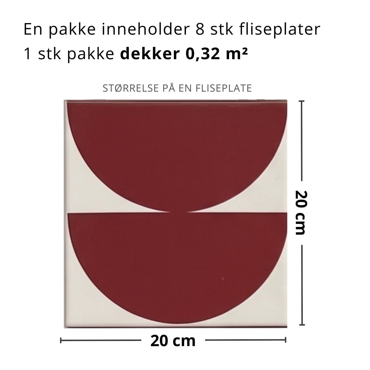 8 - pk Neu Coral Red selvklebende fliser - Lindas Dekor