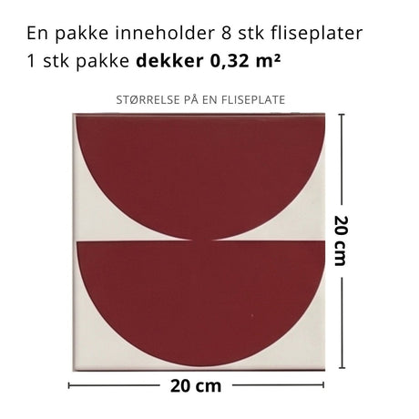 8 - pk Neu Coral Red selvklebende fliser - Lindas Dekor