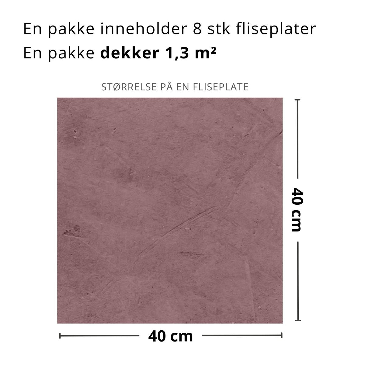 8 - pk Skifer Rosa selvklebende fliser - Lindas Dekor