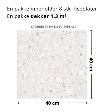 8 - pk Lisboa Terrazzo hvit selvklebende fliser - Lindas Dekor