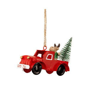 Bil metall God Jul rød 10 x 5 x 8 cm