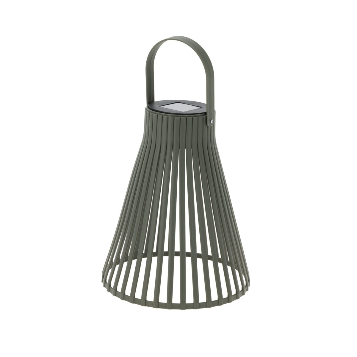 Grønn solarlykt i metall 11,5 x 14 cm til terrasse og hage