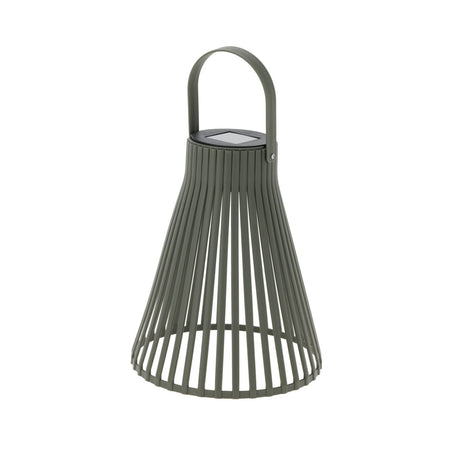 Grønn solarlykt i metall 11,5 x 14 cm til terrasse og hage