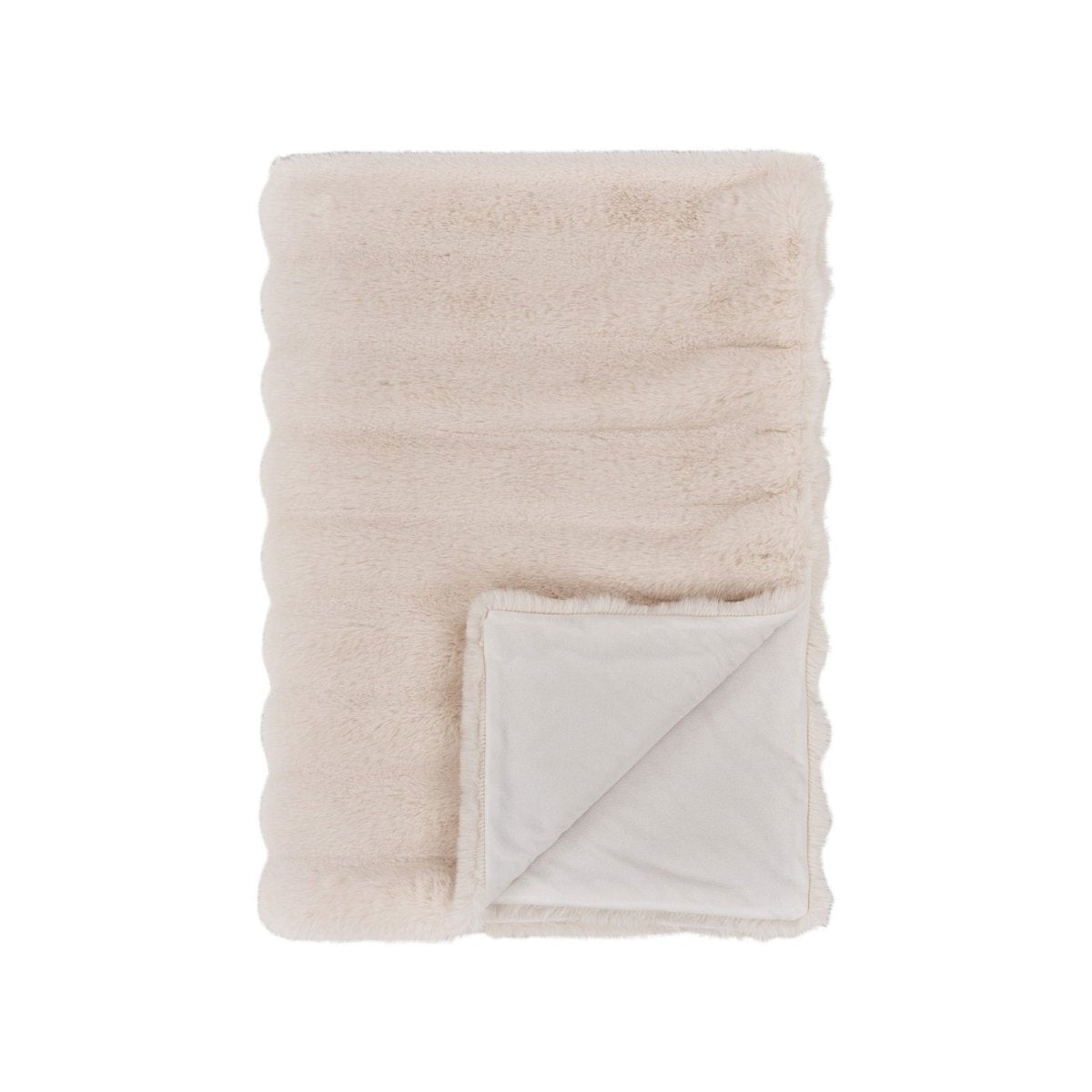 Galena pledd hvit kunstpels - Lindas Dekor Pledd