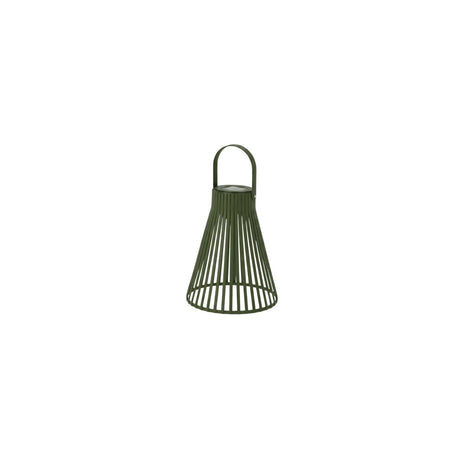 Grønn solarlykt i metall 11,5 x 14 cm til terrasse og hage