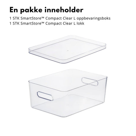 Transparent SmartStore oppbevaringsboks 15,4 liter med lokk
