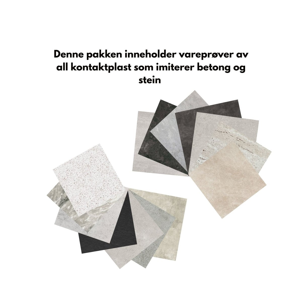Vareprøvepakke betong og stein kontaktplast - Lindas Dekor Vareprøve kontaktplast