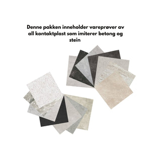 Vareprøvepakke betong og stein kontaktplast - Lindas Dekor Vareprøve kontaktplast