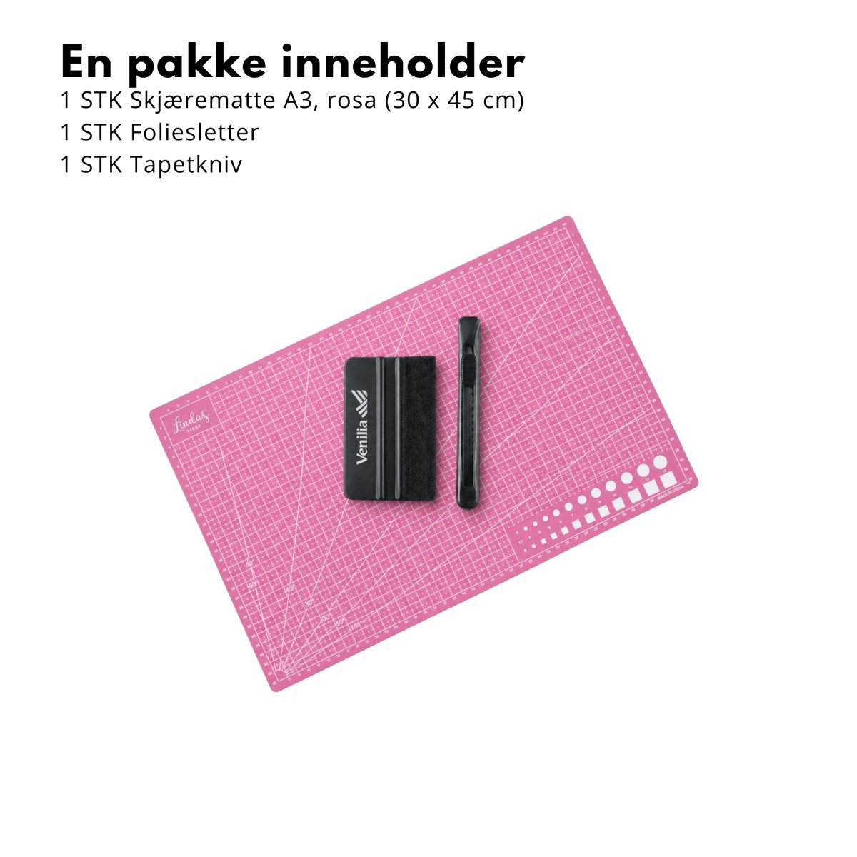 Anbefalt verktøypakke rosa - Lindas Dekor Verktøy