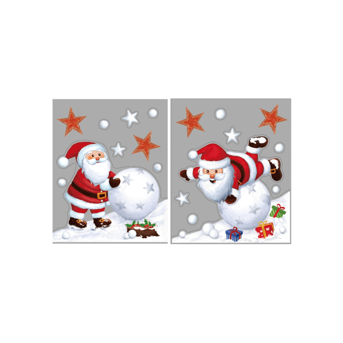 Julestickers nisse med glitter 2 design 29 x 35 cm - Lindas Dekor Wallstickers