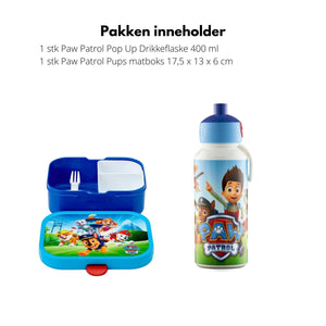 Mepal Paw Patrol Pups matboks med rominndeling og drikkeflaske 400 ml