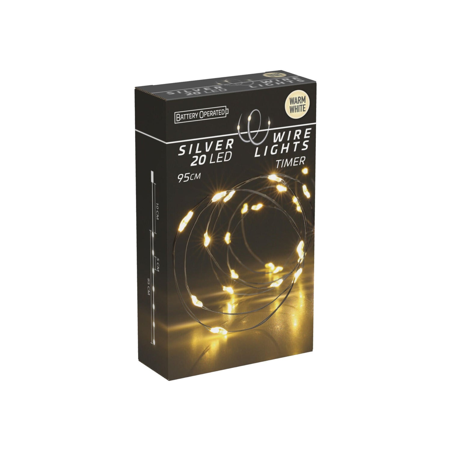Lyslenke med 20 varmhvite LED lys
