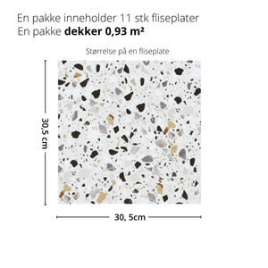 Målbilde av Sirocco Soft Terrazzo gulvflis på 30,5 x 30,5 cm. - Lindas dekor