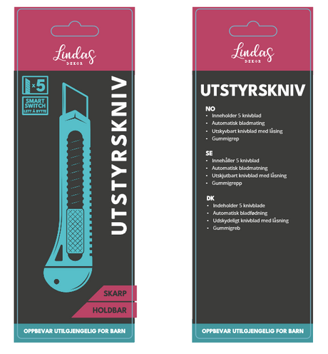 Egnet for presis kutting av tapet, kontaktplast, vinyl og andre materialer.