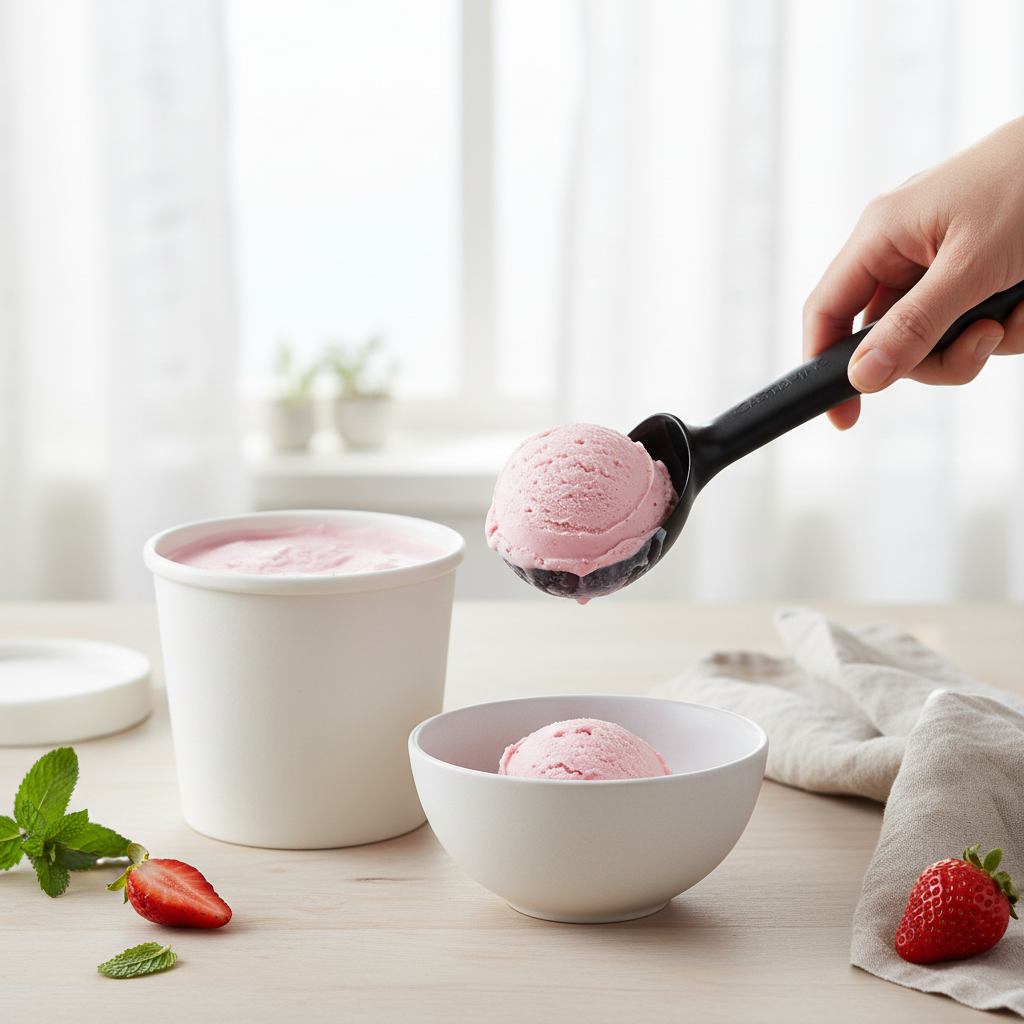 Sort serveringsskje til iskrem og sorbet fra GastroMax