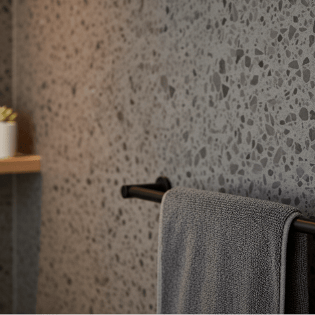 8 - pk Lisboa Terrazzo mørkegrå selvklebende fliser - Lindas Dekor