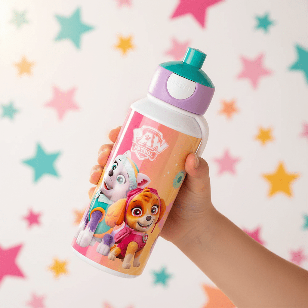 Paw Patrol rosa Pop Up Drikkeflaske 400 ml - Lindas Dekor Drikkeflaske