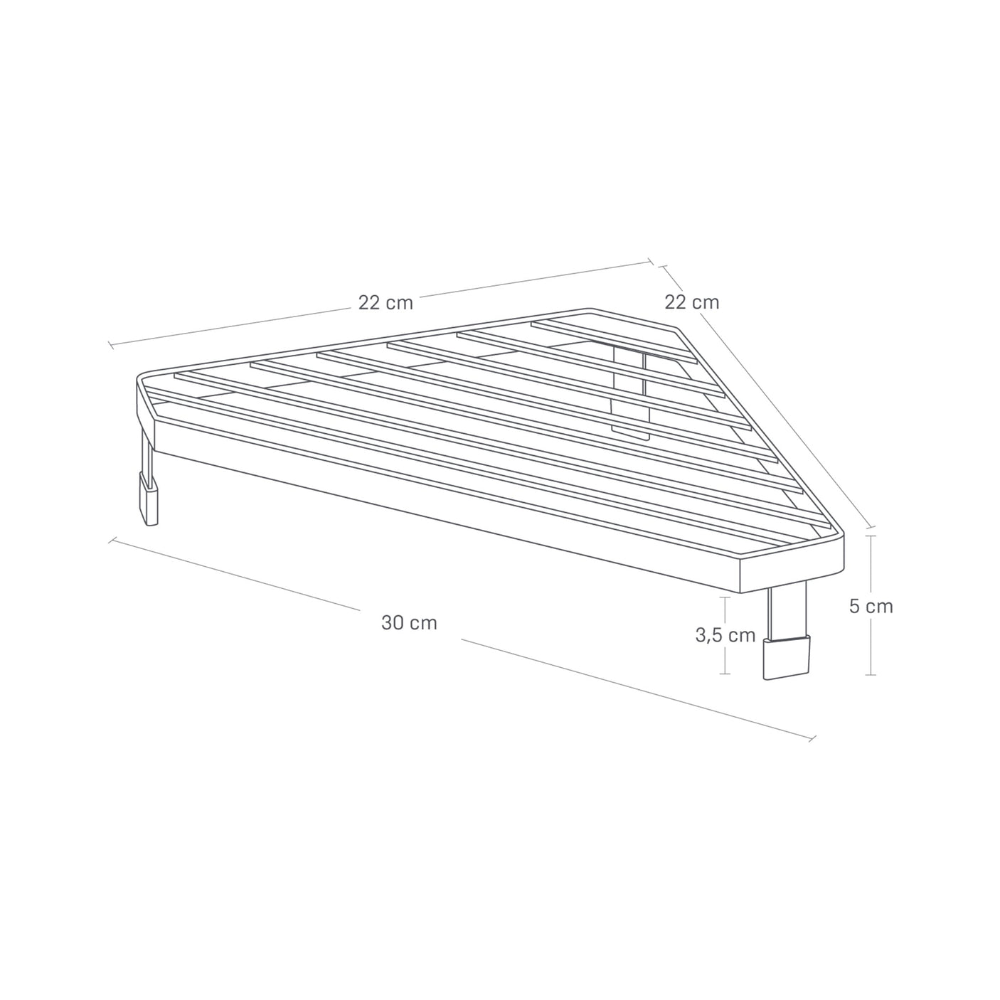 Komfyrhjørne rack med silikonføtter for beskyttelse av underlag