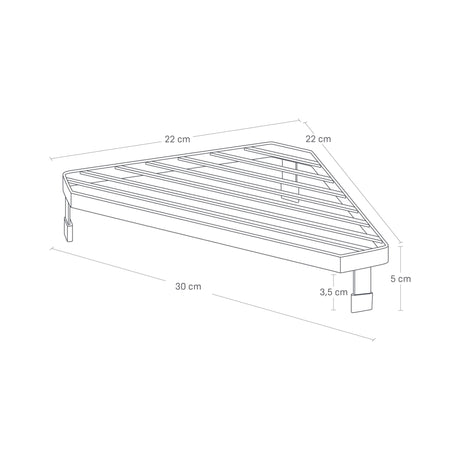 Komfyrhjørne rack med silikonføtter for beskyttelse av underlag