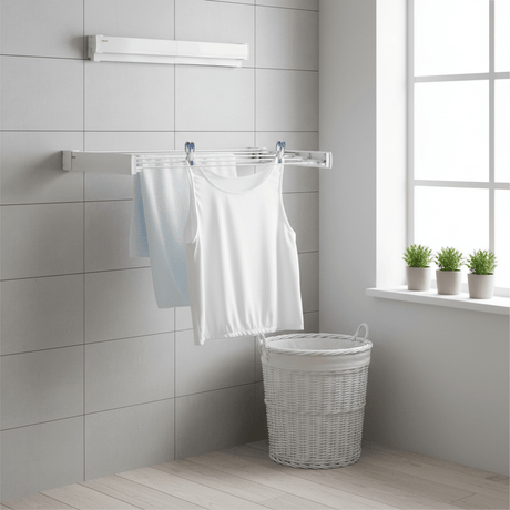 Veggmontert tørkestativ Hvit 72 cm - Lindas Dekor
