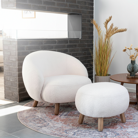 Stolsett med puff til stue, lesekrok eller soverom