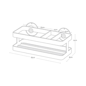 Kjøkken organizer med sugekopper for montering i vask eller på fliser