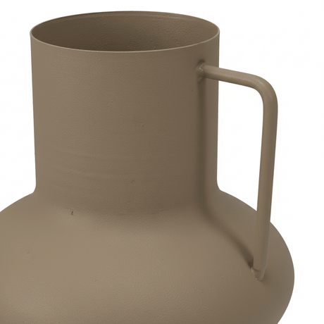Vase matt sand med håndtak 14 x 15 cm - Lindas Dekor