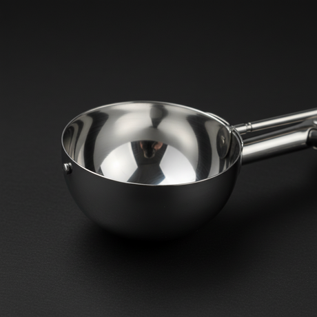 servering av iskrem med mekanisk iskuleskje