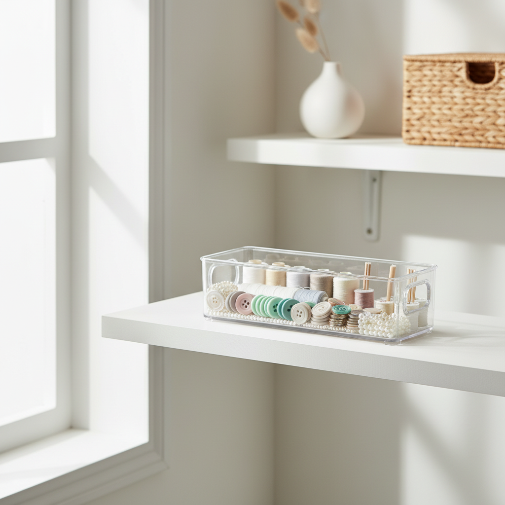 Klar plast organizer til skap og hylle – praktisk oppbevaringsboks