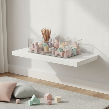 Transparent plastboks til leker og småting – praktisk oppbevaring