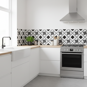 Oslo selvklebende fliser på kjøkkenvegg