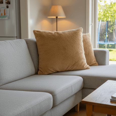 Pelspute – grå hjørnesofa, hage