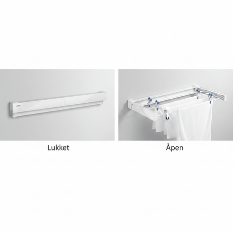 Veggmontert tørkestativ Hvit 72 cm - Lindas Dekor