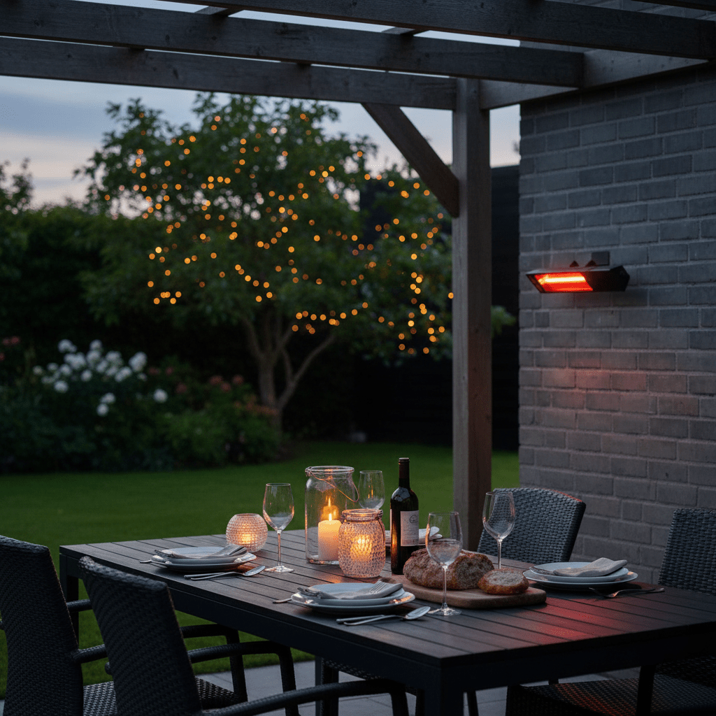 Terrassevarmer for vegg 1500 watt Svart - Lindas Dekor